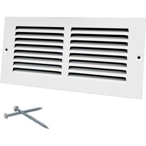 10"W x 4"H [Duct Opening Size] Steel Return Air Grille, Air Return Vent Cover for Ceiling and Sidewall - HVAC Air Vent Covers - [Outer Dimensions: 11.75"W x 5.75"H]