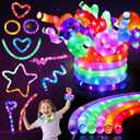 LovesTown 24PCS Glow Sticks Party Favors for Kids, Christmas New Years Rve Glow in Dark Party Supplies, Light Up Necklace Bracelet Accessories for Toddlers Boys Girls Birthday Gifts, Goodie bags
