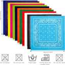 AURUZA 12-44pcs Bandanas for Men Women Paisley Large Bandana Black Red White Head Wrap Headbands Cowboy Handkerchief