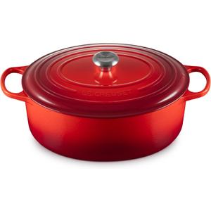 Le Creuset Enameled Cast Iron Signature Oval Dutch Oven, 9.5 qt., Cerise
