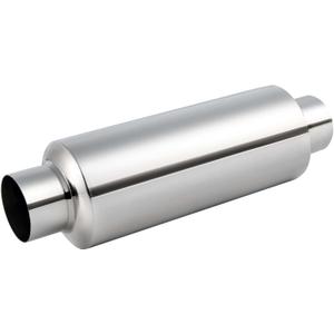 EVIL ENERGY 2.5" Resonator Muffler Stainless Steel (2.5 inch Inlet/Outlet, 13.8" Length) (silver)