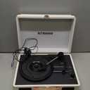 Vinyl Record Player with Built-in Speakers 3-Speed Vintage Record Player Bluetooth Portable Suitcase Turntable Belt-Driven LP Player Support RCA Output and Headphone Output (White Rose Gold)