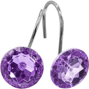 MitoVilla Purple Shower Curtain Hooks Rings, Metal Shower Hooks for Shower Curtain Liner, Purple Rust Proof Shower Rings for Curtain Accessories and Bathroom Shower Rod, 12 Pack Bathroom Set