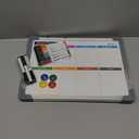 Small Weekly Calendar Dry Erase Whiteboard for Wall, 16" x 12" Magnetic Dry Erase Board, Hanging Double-Sided White Board, Portable Board for List, Kitchen, Planning, Memo, Home, Office (Red)