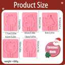 3 x 5 Pcs Christmas Lollipop Silicone Molds, Cute Christmas Stocking Santa Bear Cake Decoration Fondant Molds for Cupcake Toppings Biscuits Candy Chocolate Flower Paste Dough Clay Resin Modeling