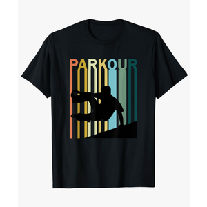 Vintage Style Parkour Silhouette T-Shirt Small