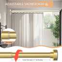 Gold Shower Curtain Rod 34-96 Inches(2.8-8ft) Never Rust Adjustable Shower Rod Spring Tension Non Slip No Drilling Shower Rods for Bathroom Garland Window