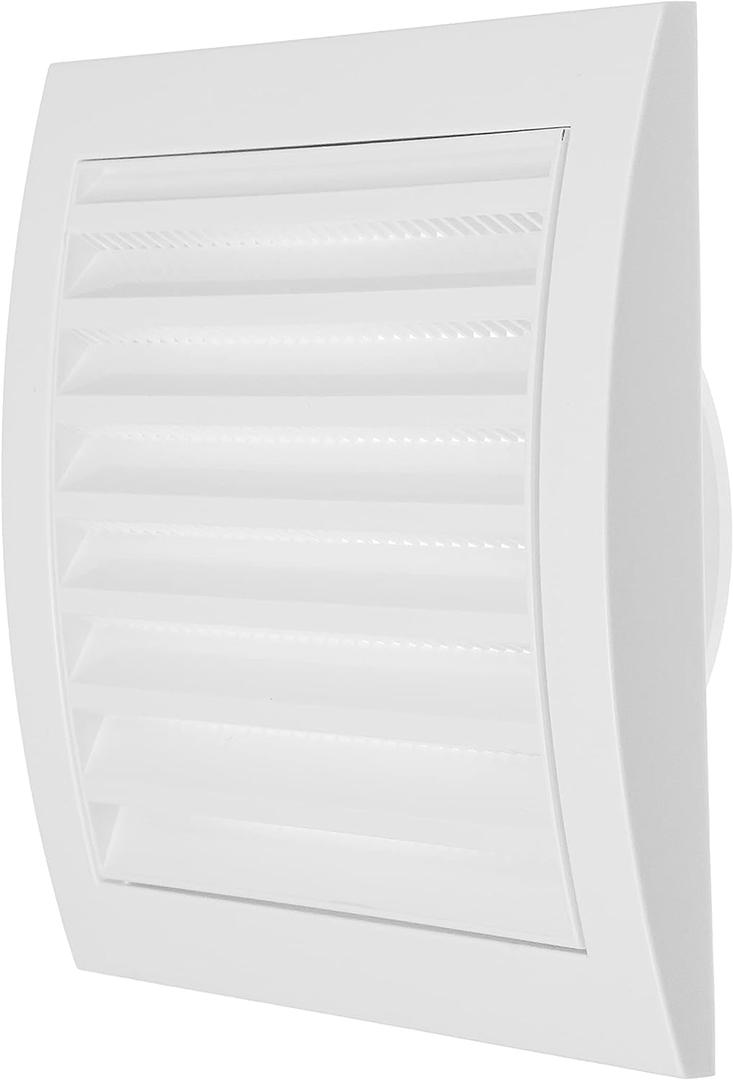 Repa Market 4 Inch White Dryer Vent Hood/Duct Cover for Walls or Ceiling/ABS Plastic Louvered Air Grille with Built-In Mesh Screen/Exhaust and Dryer Vent Covers for Indoor & Outdoor Use