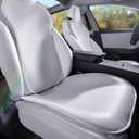 TOPABYTE Front Car Seat Covers for Tesla Model Y Model S Model X Model 3 2017-2026 Breathable Interior Seat Cushion Protector All Season Protection (Without Logo)