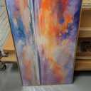 DUNHUANG ART Vibrant Ocean Sunset Canvas Wall Art - Beach Decor & Sunrise Poster - Red Scenery Poster for Living Room & Bathroom - 24"x48"