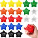 Leitee 21 Pcs Team Appreciation Gifts Bulk for Employee Stress Balls Bulk Squeeze Thank You Colorful Stress Anxiety Balls Emergency Nurses Gift for Coworker Staff (Star)