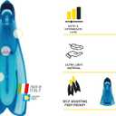 Cressi Adult Snorkeling Fins with Self-Adjustable Comfortable Full Foot Pocket - Perfect for Traveling - Agua 43/44