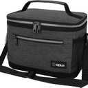 opux Insulated Lunch Box Men Women, Lunch Bag for Work School, Leakproof Soft Cooler Tote Adult, Large Lunch Pail Kids Boys Girls, Picnic Beach Food Bag with Shoulder Strap, Charcoal (Medium - 8L)