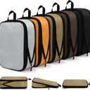 5 Pack Compression Packing Cubes for Travel Space Saving Cubes Luggage Organizer for Suitcase(Apricot,M)