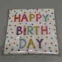 50 Pieces Birthday Napkins Disposable Birthday Party Napkins 13 x 13 Inches, Paper Cocktail Napkins Decorations for Baby Shower Party, Pack Of 2