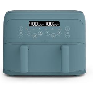 bella 4 Qt TriZone Air Fryer, EverGood Ceramic Nonstick Coating, Dual Basket Design w Removable Divider, Digital Touchscreen Control w 6 Preset Cooking Options, 1200 Watt, 3lb Capacity, Surf