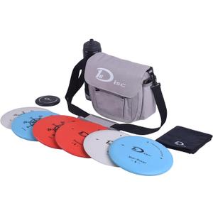 Disc Golf Set- Putter, Mid-Range, Driver, Mini Disc, Towel with Bag (Grey)