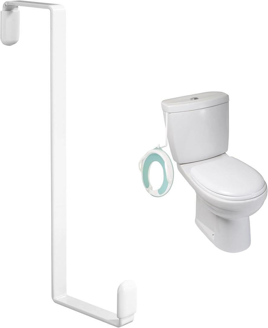 1pcs Potty Seat Hook, Z Shaped Door Hangers No Drill Multifunctional Over The Door Hooks for Hanging Toilet Training Seat, Toilet Tank, Wardrobes, Closets, Cabinets (White)