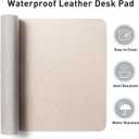 Aothia Large PU Leather Desk Pad Protector Non-Slip Mouse Pad & Writing Mat for Office/Home, Waterproof, Easy to Clean (31.5" x 15.7", Eggshell)