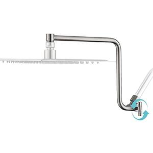 Metal Shower Head Extension Arm, YDmeet 12" Brass Adjustable Extender, Standard 1/2", Raise or Lower Rain and Fixed Shower Head, Adjustment of Height/Angle Extension Arm Attachment, Brushed Nickel