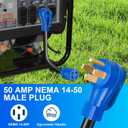NEMA 14-50P to L14-30R Generator Transfer Switch Adapter Cord, 50A Male to 30A Female 250V/125V Generator RV EV Dryer House Adapter Plug, Twist Lock 4-Prong, STW 10AWG Heavy Duty Cable, 18 Inch