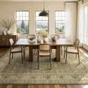 Lofus 9x12 Washable Area Rug for Living Room, Non-Slip Brown Boho Carpet