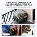 Heated Outdoor Cat House for Winter: Insulated with Heating Pad, Indestructible Weatherproof Winter Shelter, Elevated Support to Keep Interior Dry for Stray Cats, Medium
