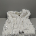 Guseval Women's Fashion Cropped Faux Fur Jacket Long Sleeve Open (US, Alpha, Medium, white)