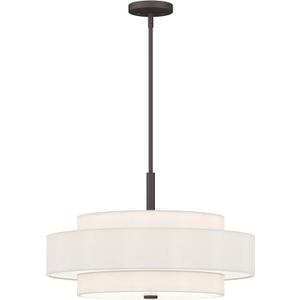 Livex Lighting Fabric Shade 50875-07 Meridian 5 Light Bronze Pendant