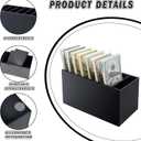 Money Organizer for Cash with 8 Compartments, Black Acrylic Cash Tray & Cash Drawer Insert, Durable Money Holder for Bills, Cash Divider Box for Cash Sorting and Cash Storage