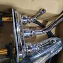 Phiestina 4-Inch 2 or 3 Hole Chrome Utility Sink/Laundry Faucet, with Centerset Rotatable Swivel 360° Spout and Garden Hose Threaded End, Slop Sink Tub Faucet with Water Supply Line, BF027-8-C