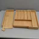 SMIRLY Silverware Drawer Organizer  Bamboo Kitchen Drawer Organizer, Adjustable Utensil Holder and Cutlery Tray, Drawer Dividers for Flatware and Kitchen Utensils | Adjustable, Drawer Dividers, Flatware, Kitchen Utensils (8 Slot, Natural)