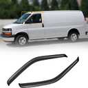 Window Visors for Chevrolet(Chevy) Express/GMC Savana 1996-2025, Rain Guards Shield Vent Shade Deflector Dark Smoke for GMC Topkick C4500 C5500 03-09/ Chevy Kodiak 03-09, Tape-On, 2PCS