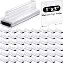 Thyle 12 Pack Magnetic Sign Holder Grip Holder, Powerful Magnet, 3" Length, 1" Width, 1" Total Height for Retail Wall Display Store Vendor Event Warehouse and Shop Supplies, Clear