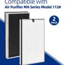 112 Air Purifier Replacement Filter: Compatible with MA Series 112 Air Purifier V2.0, 3 in 1 Pre-filter, Pleated Filter and Activated Carbon Filter, 2 Pack