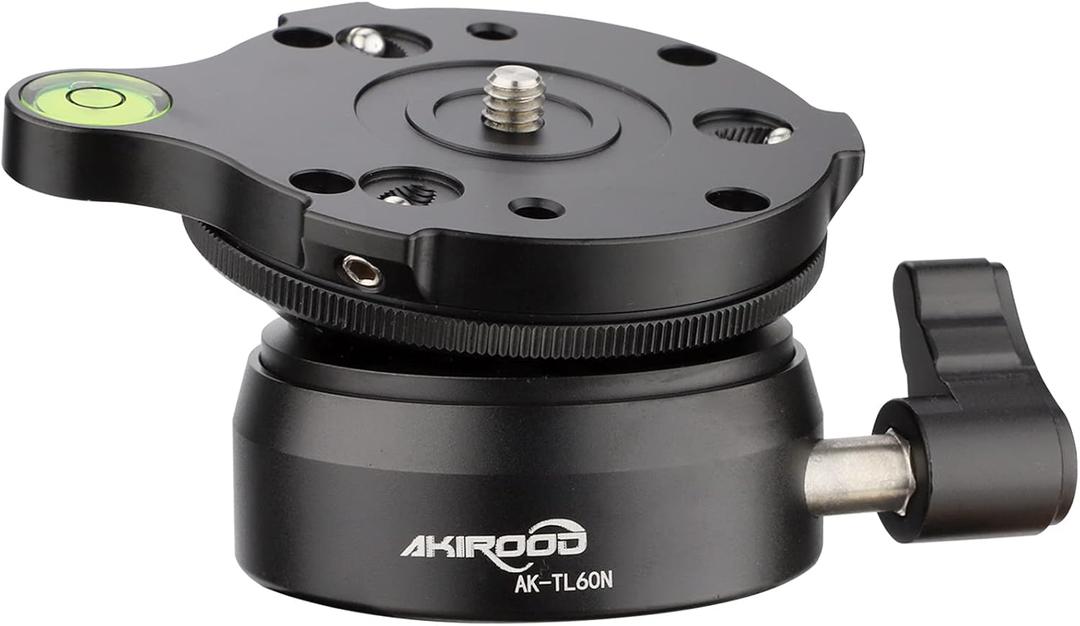 Tripod Leveling Base Half Ball,for Canon Nikon and Other DSLR Cameras Tripods Monopods with Offset Bubble Level with1/4" 3/8" Thread