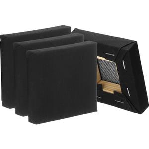 PATIKIL Black 12 Pcs 4" x 4" Large Canvas for Painting, Primed Cotton Blank Canvas for Acrylics, Oil, Watercolor Paints