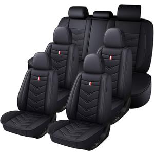 Car Seat Cover 6 Seats for Ford Explorer 2000-2026, Waterproof Durable Premium Leather Car Seat Protector, Comfortable Anti-Slip Stylish Sport Seat Cover(6 Seats Standard,Black)