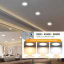 LZHOME 12 Pack 8 Inch LED Recessed Lighting with Junction Box Ultra-Thin, 3000K/4500K/6000K Selectable, 8" Dimmable Canless LED Downlight, 1800LM CRI80 High Brightness 5%-100% Recessed Light
