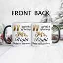 11 Year Wedding Anniversary Couple Gifts - Mr Right Mrs Always Right 11oz Coffee Mugs Set of 2, 11th Anniversary Party Decor Gifts for Parents Wife Husband Lovers Aunt Uncle(11Y)
