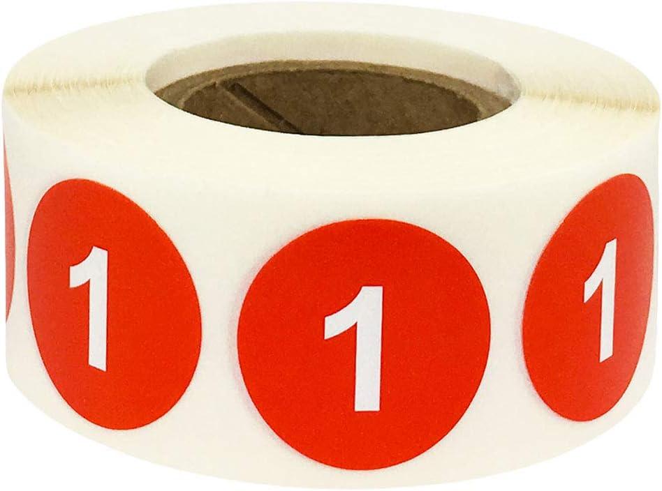 Red Number 1 Stickers 0.75 Inch 500 Labels On A Roll