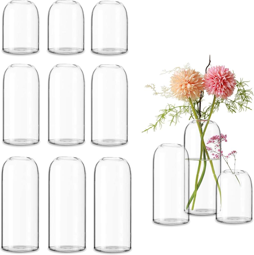 Etolies Glass Bud Vases in Bulk Set of 12, Clear Small Vases for Flowers, Modern Cylinder Glass Vase for Wedding Party Dining Table Centerpieces, Living Room Decorative, Home Decor