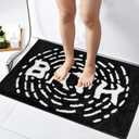Black and White Non-Slip Bathroom Rug, Soft Absorbent Bath Mat, Machine Washable and Quick-Drying, Perfect for Bathtub, Bedroom, Shower, and Living Room, 20" x 32"