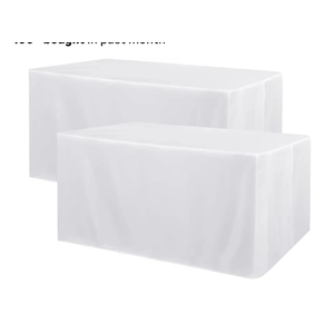Obstal 2 Pack Table Clothes for Rectangle Tables - Water Resistant Washable Fabric Polyester Rectangle Table Cover Protector for Wedding, Banquet and Trade Shows, 8x5Ft White