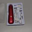 Professional Manicure Pedicure Set - Cordless Electric Foot Nail Care Trimmer Buffer Tools - 5 Speeds, Rechargeable, Thick Nails (Red)