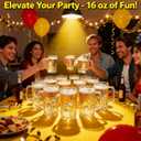 40 Pack Plastic Beer Mugs with Handles, 16 oz Clear Reusable Beer Steins Bulk for Party Bar Oktoberfest BBQ, Shatterproof Drinking Cups for Soda Juice Water