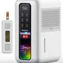 Dehumidifier for Home, Dehumidifiers for Bathroom, Bedroom, Living room, Closet with 68 OZ Water Tank, Moisture Absorbers, Auto Shut Off, Auto Humidity Control, 7 Colors LED Light, Black and White