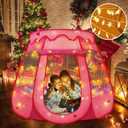 Pop Up Princess Tent with Star Light, Toys for 2 3 Year Old Girl Birthday Gift, Ball Pit for Baby with 1 Carrying Bag, Foldable Kids Play Tent for Toddlers, Two Year Old Girl Toy Indoor Outdoor