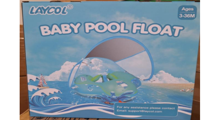 Inflatable Baby Float with Sun Canopy Size Improved Infant Pool Floaties Swimming Pool Toys