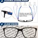 3 x JJWELL 3 Pack Reading Glasses for Men Blue Light Blocking with Spring Hinge, Anti Eyestrain/Dryness/UV Large Wide Square Readers for Men, Two Tone Computer Reader Glasses Eyeglass(1.5 Strength)